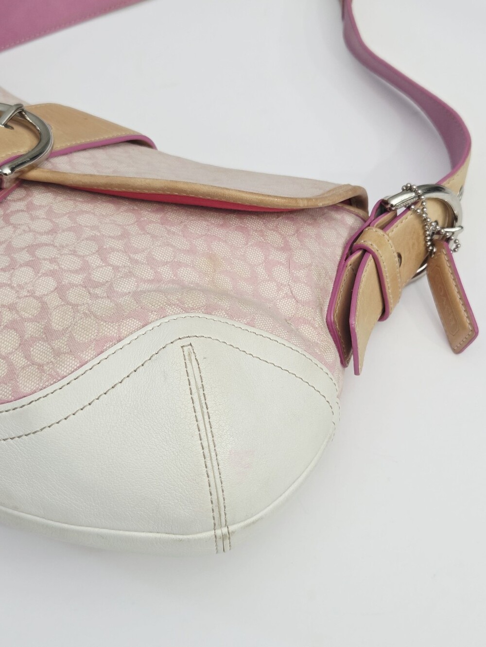 VINTAGE Y2K COACH MINI SIGNATURE SOHO BUCKLE FLAP SHOULDER BAG 6808 - Picture 12 of 14